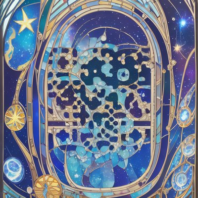 Celestial Stained Glass Window QR Code Art