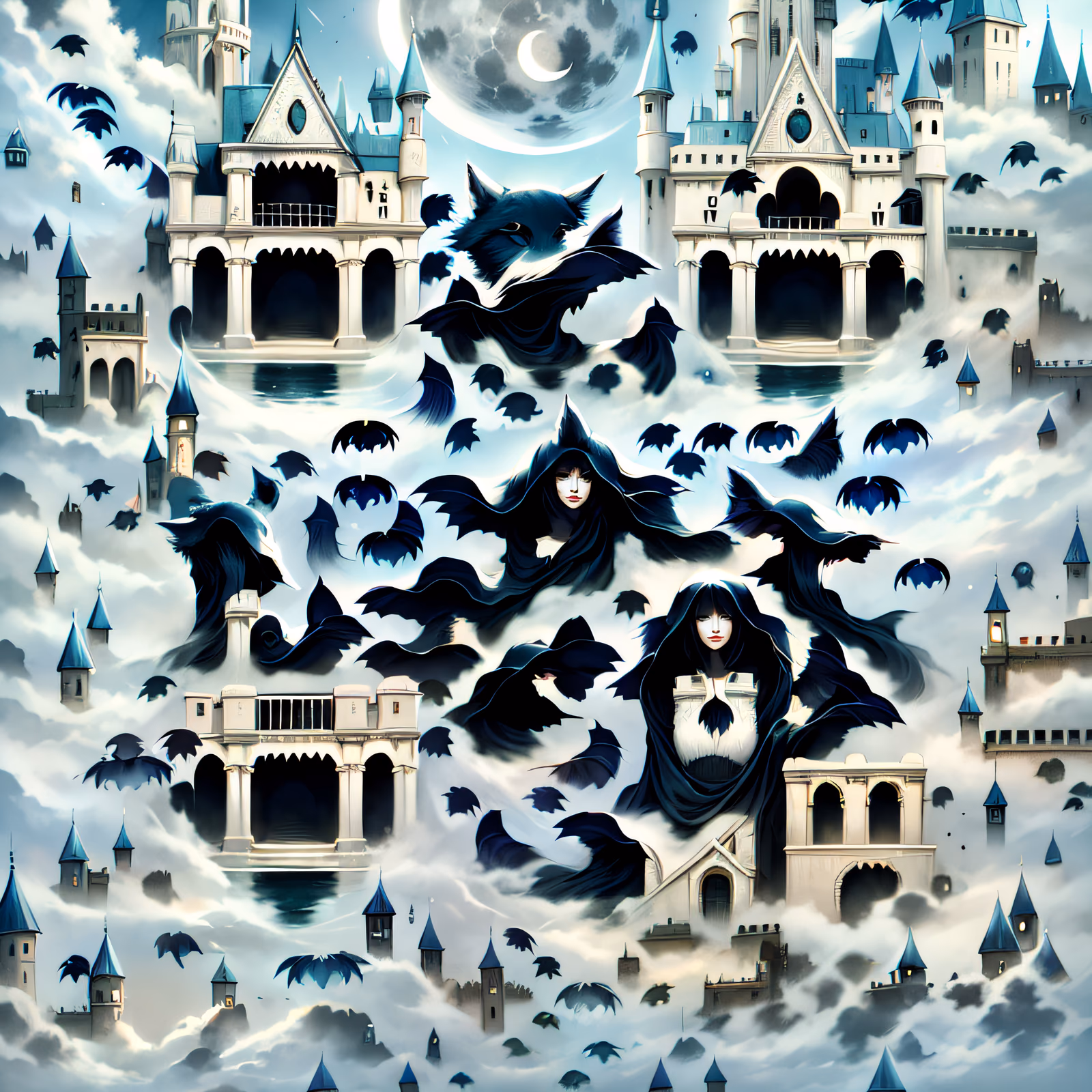 Haunted Castles and Bats Gothic QR Code for Posters — image 1
