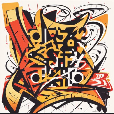 Graffiti Lettering Street Art Vector Illustration QR Code for Posters