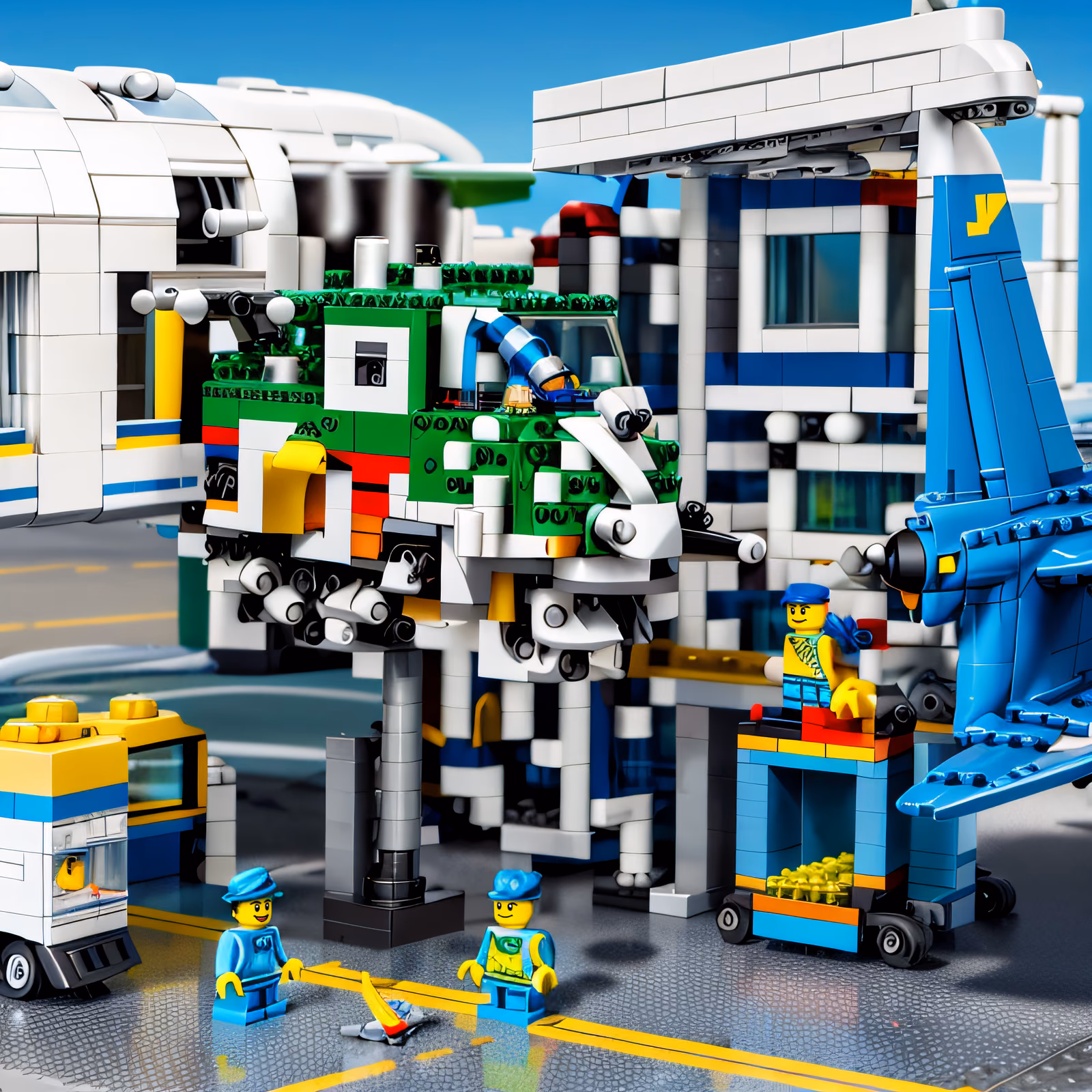 Brick Airport Minifigure Diorama QR Code for Posters — image 1