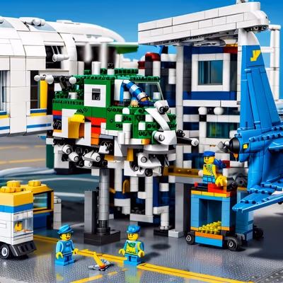 Brick Airport Minifigure Diorama QR Code for Posters — image 1