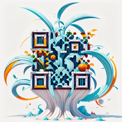 Fantasy Plant House 3D Art QR Code for Posters