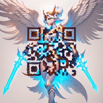 Winged Celestial Warrior Game Art QR Code for Posters — image 1