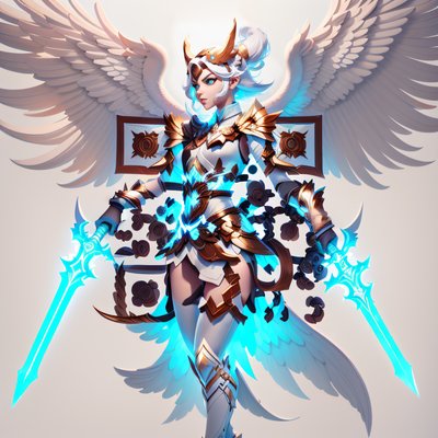 Winged Celestial Warrior Game Art QR Code for Posters