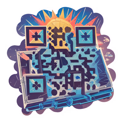 Восход и открытая книга: векторный QR-код для стикеров — изображение 1