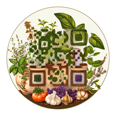 Herb Garden Botanical Vector QR Code for Stickers — image 1