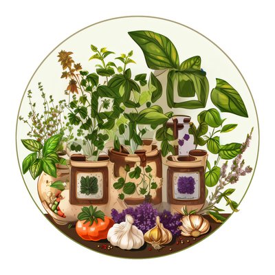 Herb Garden Botanical Vector QR Code for Stickers