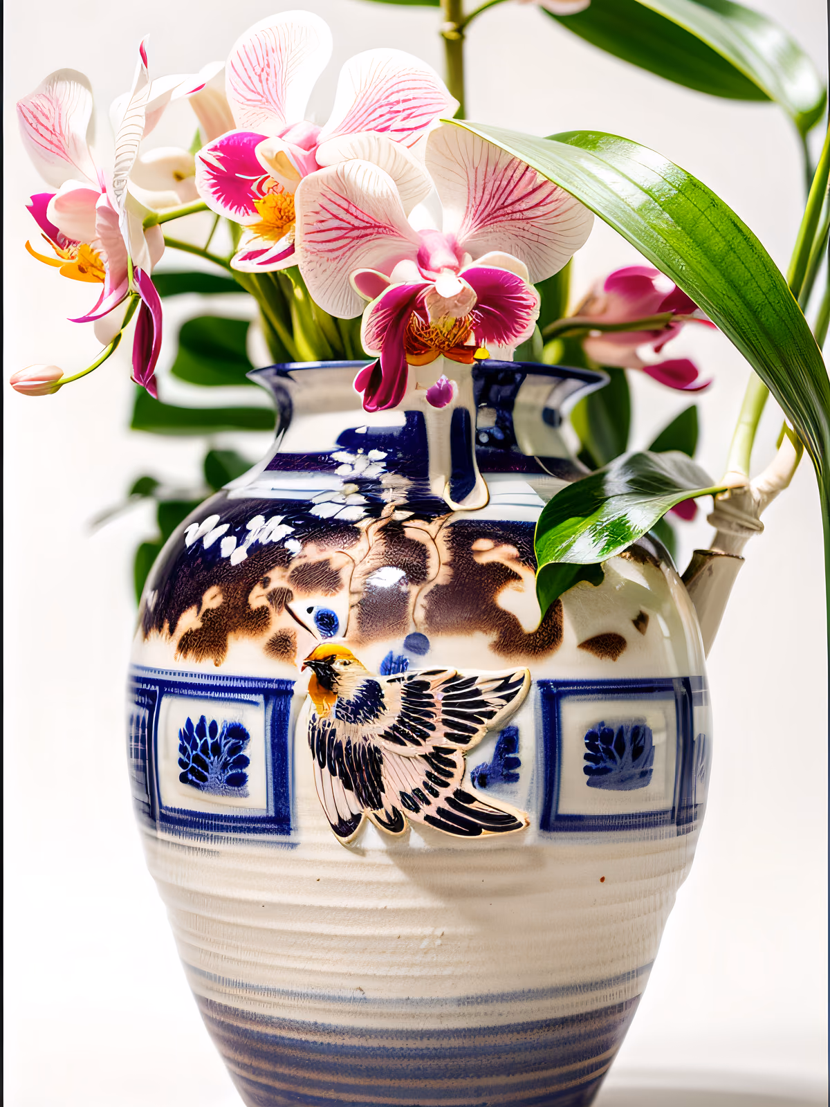 Orchid Porcelain Vase Photo QR Code Art — image 1