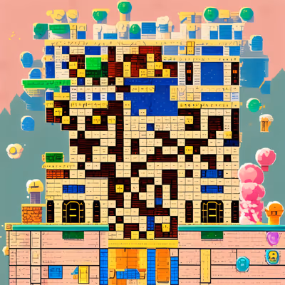Pixel Brick Tower Game Art QR Code for Posters — image 1