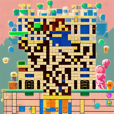 Pixel Brick Tower Game Art QR Code for Posters