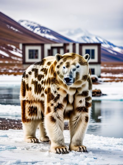 Arctic Polar Bear Photo QR Code for Posters