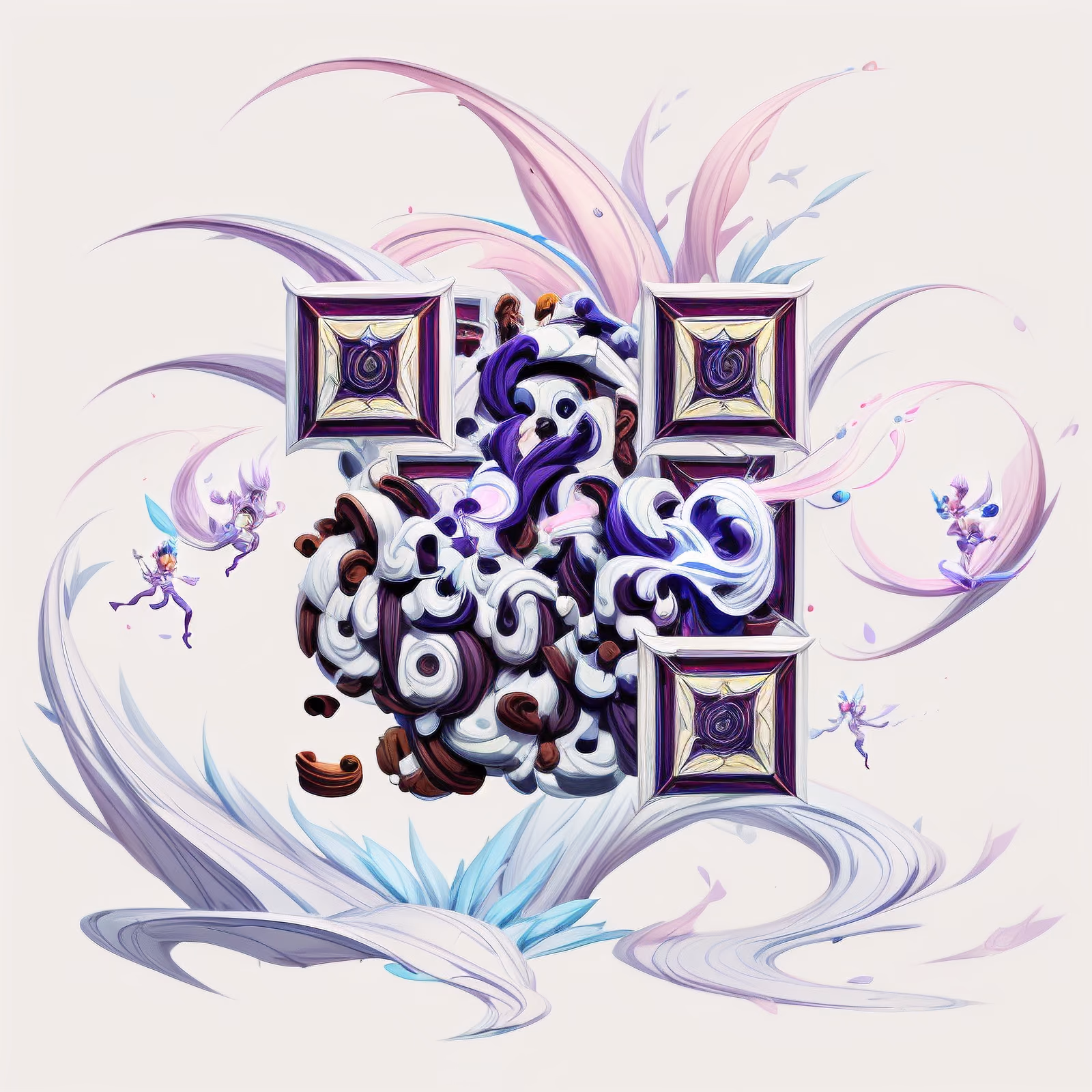Lilac Fern Swirl Fantasy QR Code Art — image 1