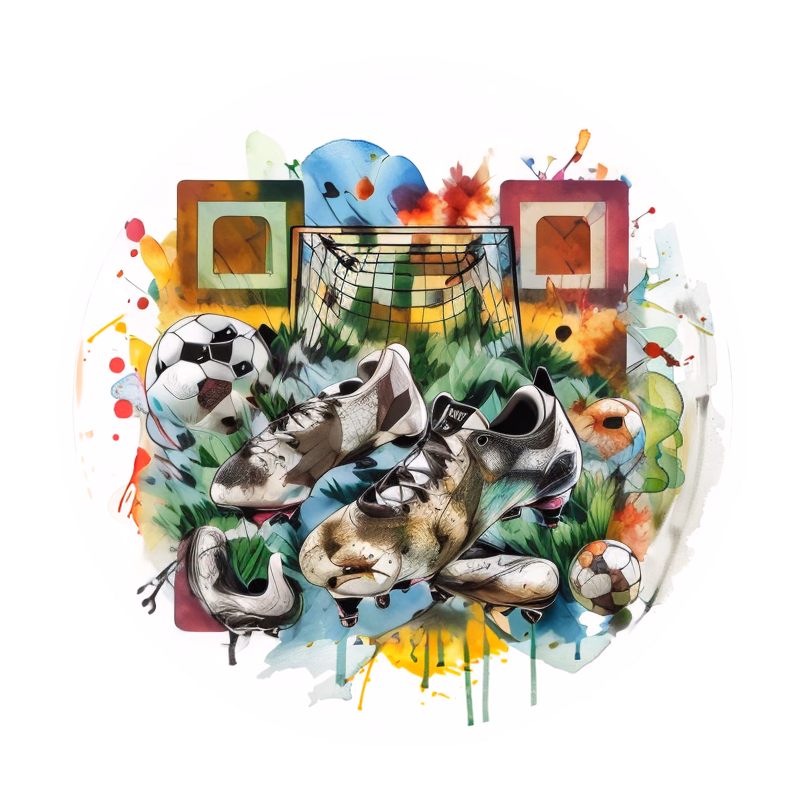 Soccer Cleats Watercolor Splatter QR Code for Stickers — image 1