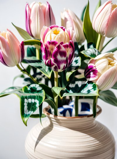 Tulip Bouquet Photo QR Code Art