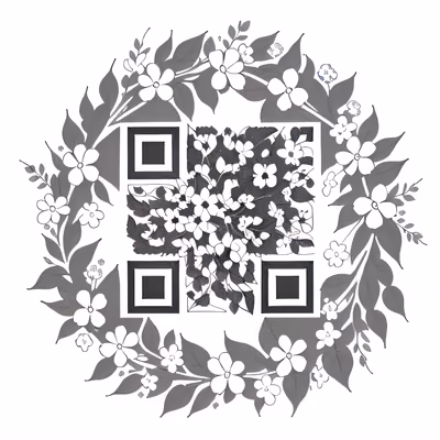 Floral Wreath Ink Tattoo QR Code for Temporary Tattoos — image 1