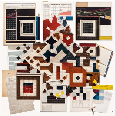 School Paper Dada Collage QR Code for Posters