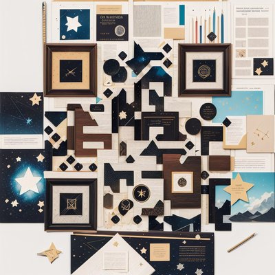 Starry Paper Collage QR Code Art