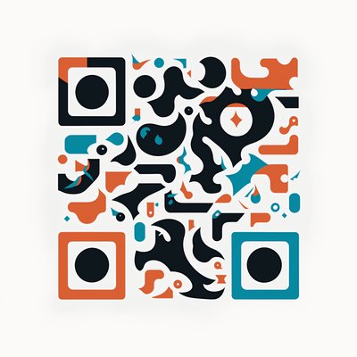 Abstract Flat Vector Shapes QR Code for Stickers