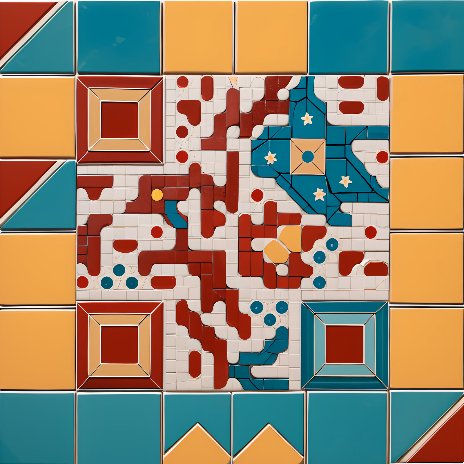 Moroccan Zellige Tile Mosaic QR Code Art — image 1