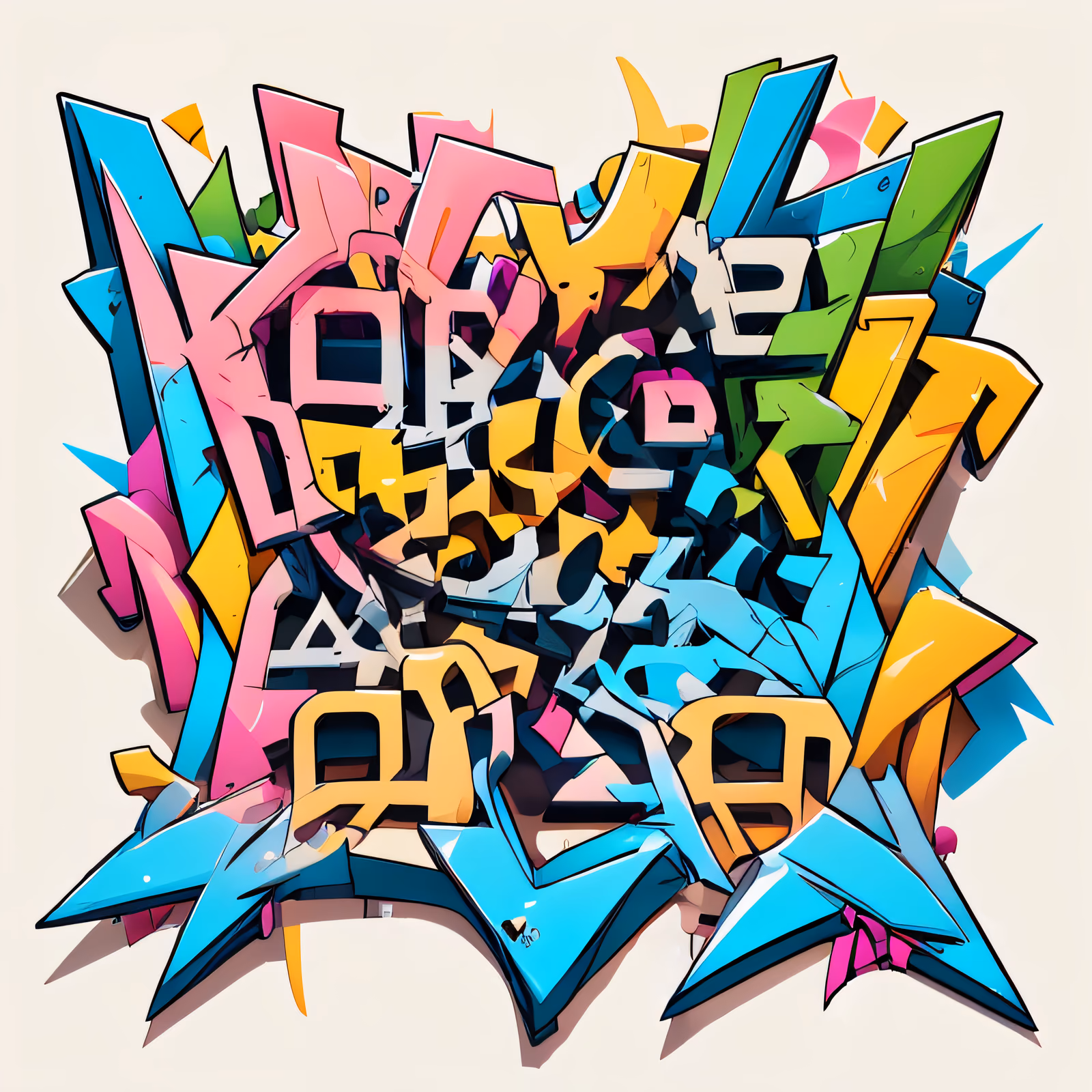 Wildstyle Graffiti Lettering QR Code for Stickers — image 1