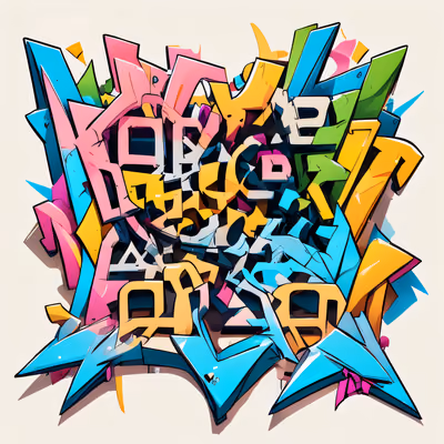 Wildstyle Graffiti Lettering QR Code for Stickers — image 1