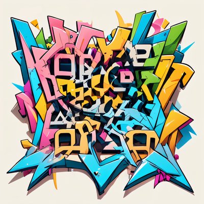 Wildstyle Graffiti Lettering QR Code for Stickers