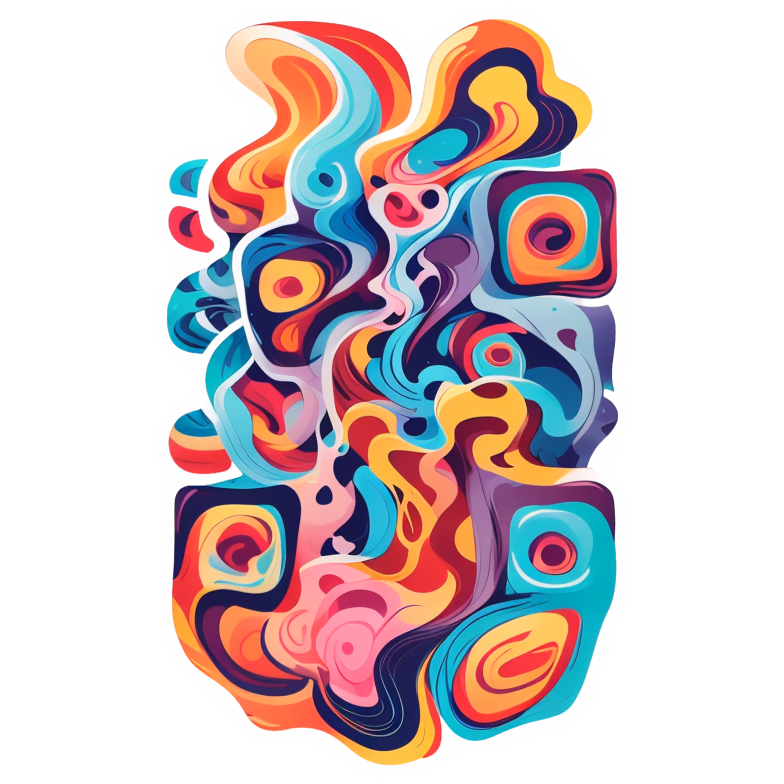 Flowing Wave Abstract Vector QR Code for Stickers — image 1