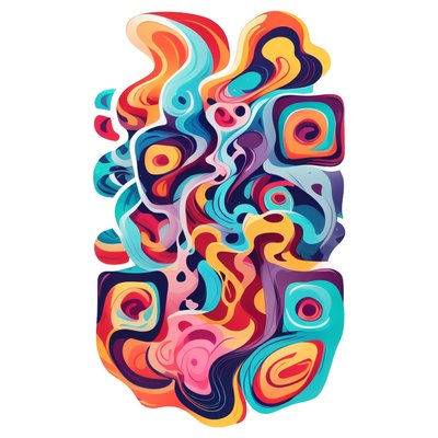 Flowing Wave Abstract Vector QR Code for Stickers