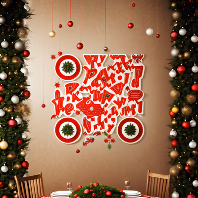 Christmas Dinner Table Advertising QR Code for Posters — image 1