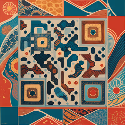Talavera Folk Tile Pattern QR Code Art — image 1