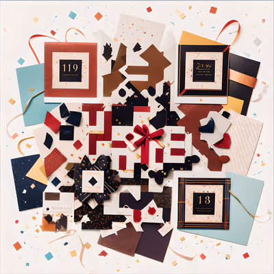 Torn Gift Wrap Celebration Collage QR Code for Event Invitations — image 1