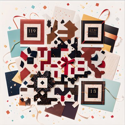 Torn Gift Wrap Celebration Collage QR Code for Event Invitations