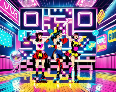 Roller Disco Pop Art QR Code for Posters