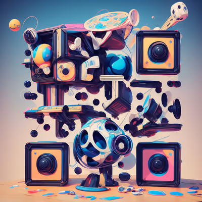 Colorful Camera Machine 3D Render QR Code Art — image 1