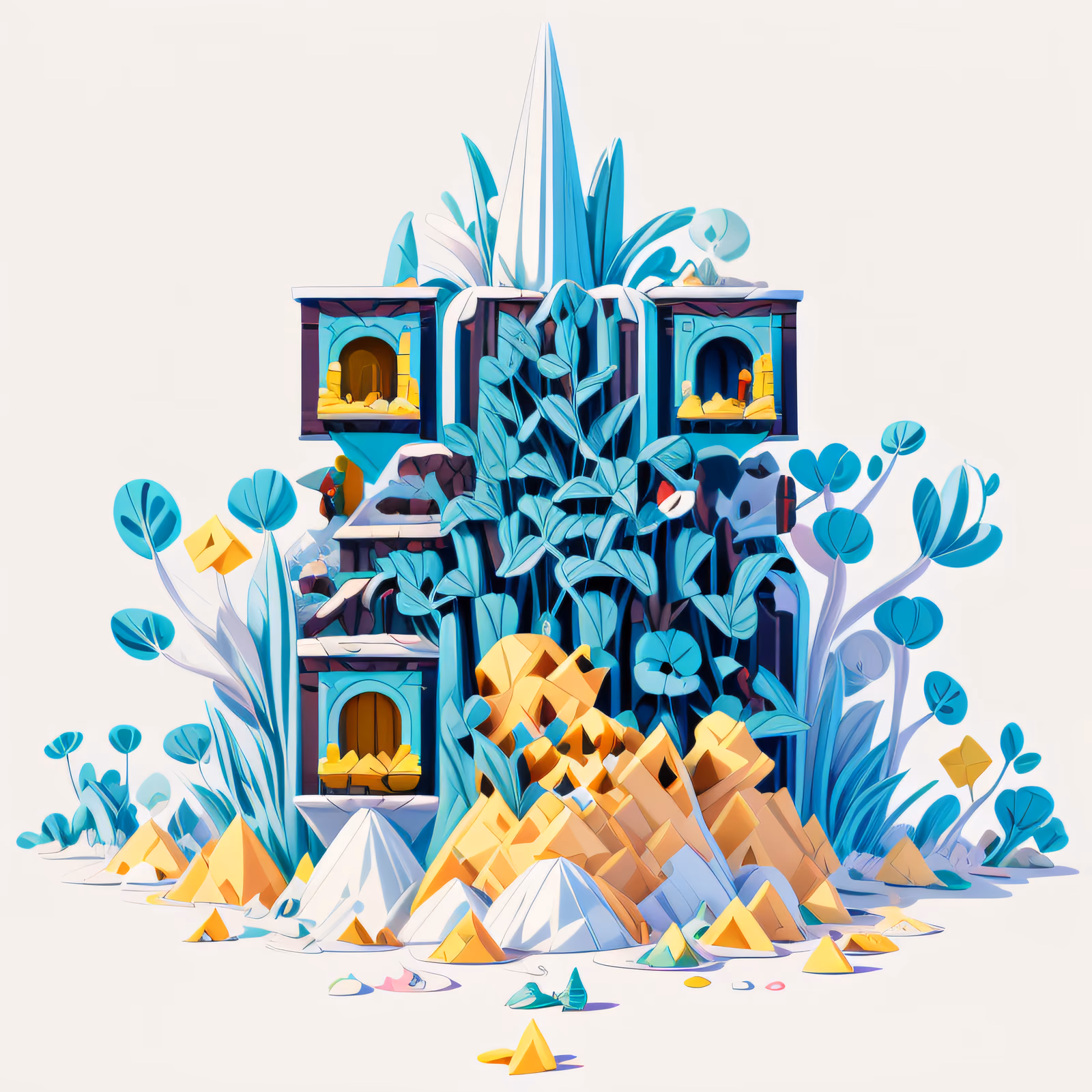 Overgrown Tower Game Art QR Code for Stickers — image 1