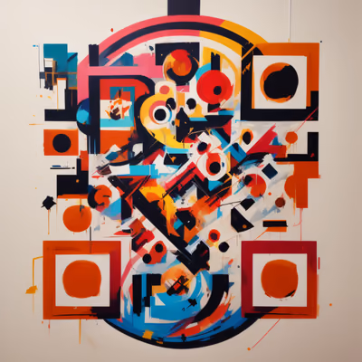 Abstract Graffiti Painting QR Code Art — image 1