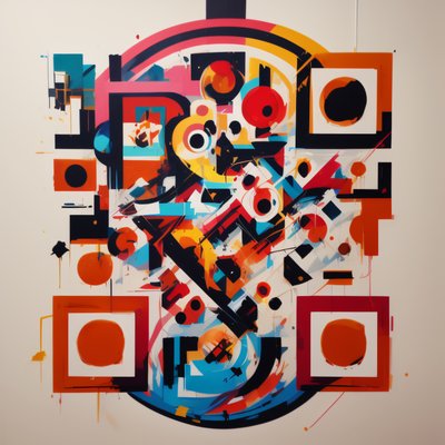 Abstract Graffiti Painting QR Code Art