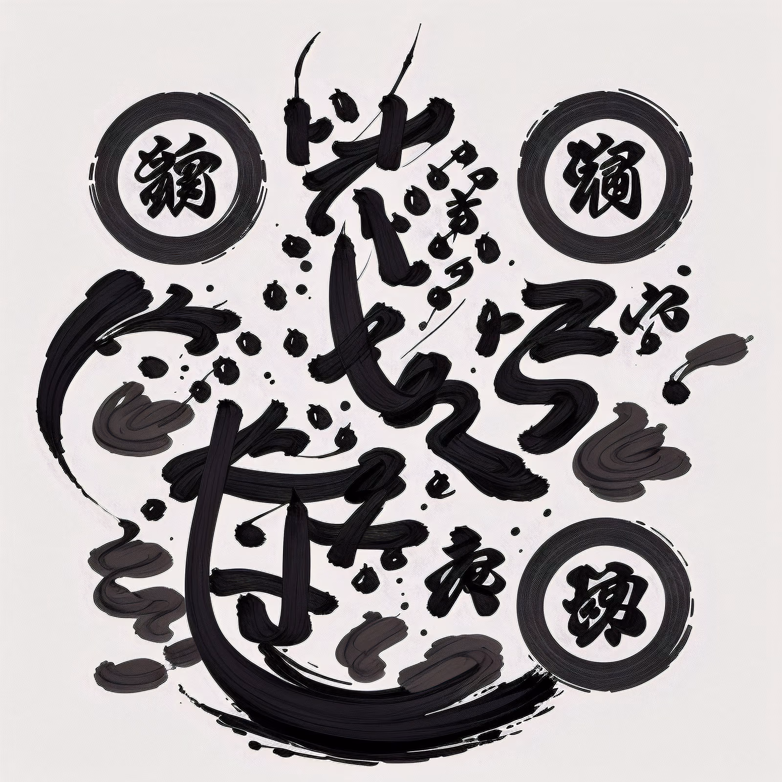 Sumi Ink Kanji Calligraphy Lettering QR Code Art — image 1
