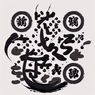 Sumi Ink Kanji Calligraphy Lettering QR Code Art — image 1