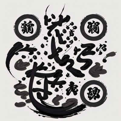 墨色汉字书法二维码艺术