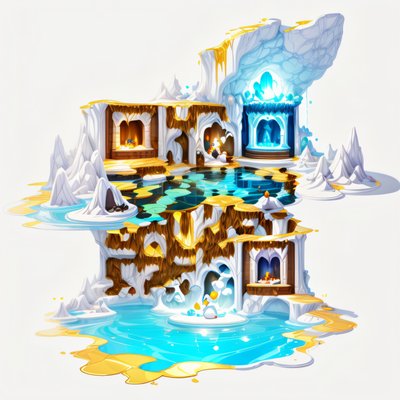 Golden Crystal Cavern Game Art QR Code for Posters