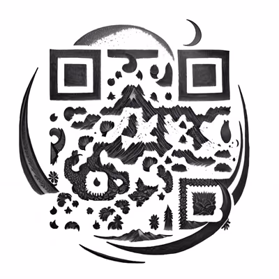 Mountain Dragon Ink Tattoo QR Code for Temporary Tattoos — image 1