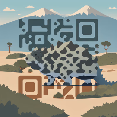 Ankylosaurus Flat Vector Dinosaur QR Code for Posters — image 1