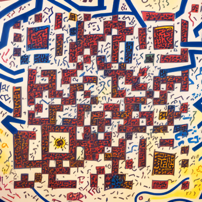 Abstract Graffiti Doodle Pattern QR Code for Posters — image 1