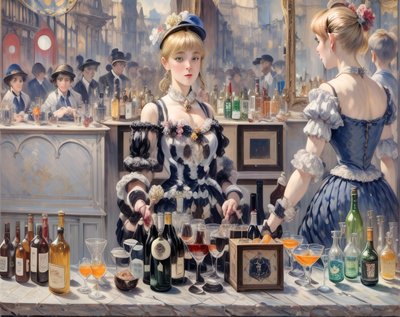 Barmaids at Marble Bar Impressionist QR Code Art