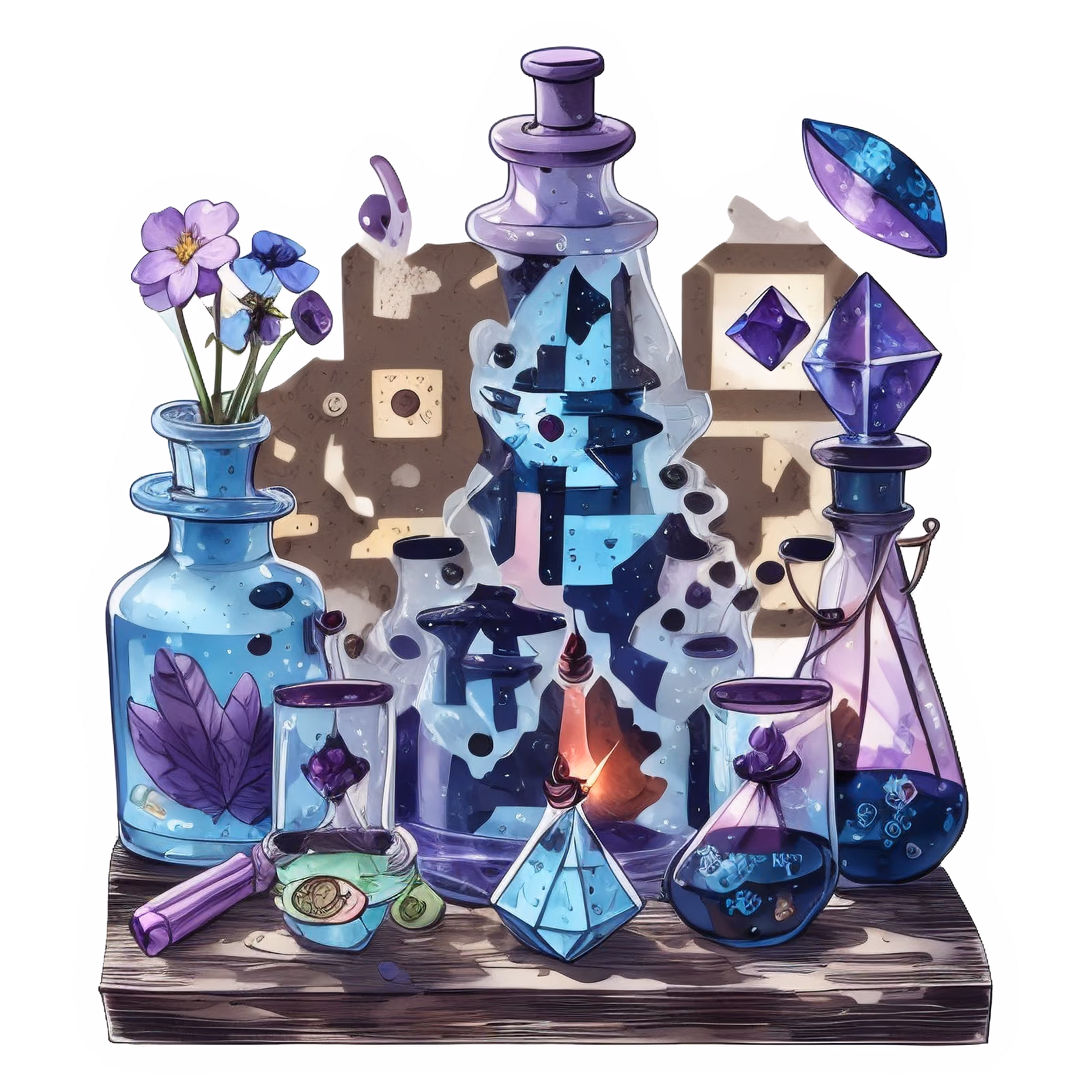 Potion Bottles Vector Sticker QR Code for Stickers — image 1