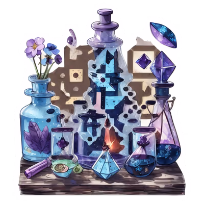 Potion Bottles Vector Sticker QR Code for Stickers — image 1