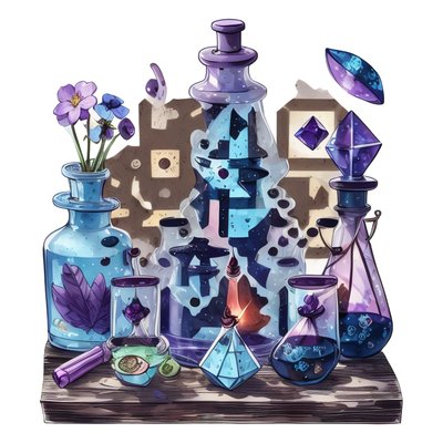 Potion Bottles Vector Sticker QR Code for Stickers