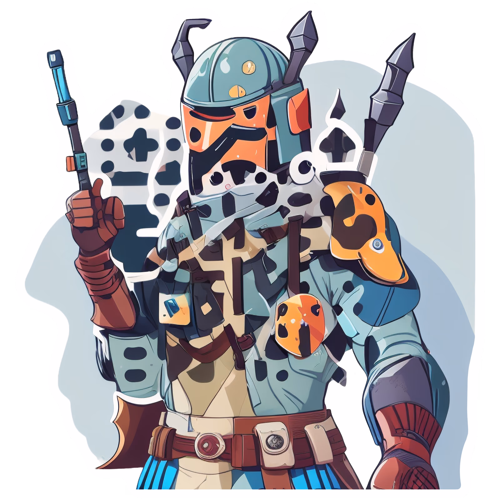 Armored Helmet Warrior Vector QR Code for Stickers — image 1