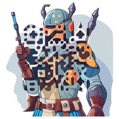 Armored Helmet Warrior Vector QR Code for Stickers — image 1